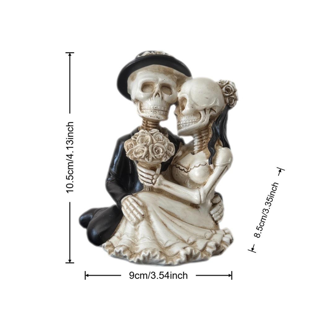 Halloween Skeleton Couple Figurine, Haunted House Props,