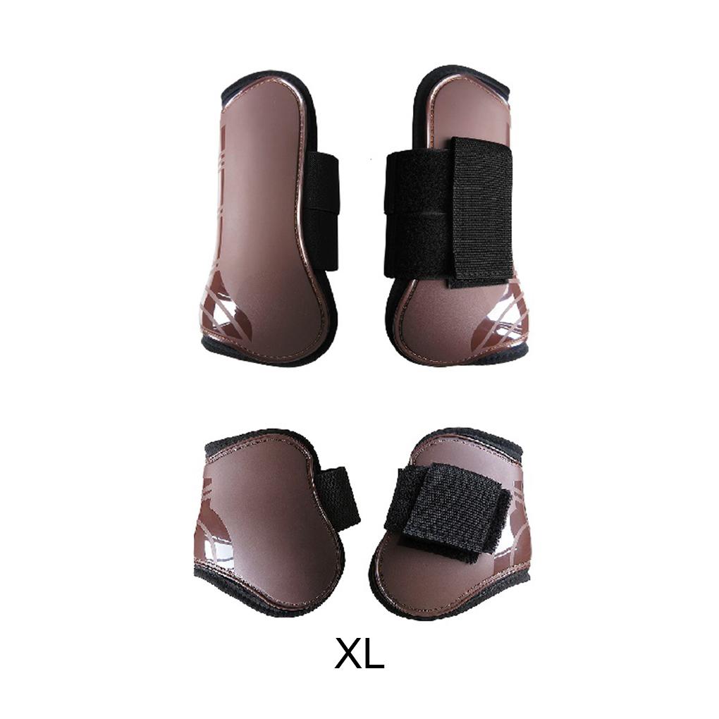 2 Pair Equestrian Supplies Jumping Leg Protection Boots Adjustable Protective Gear with Nylon Fastener Good Harness