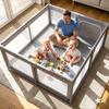 Kivo Baby Playpen 150X180 Cm Large Dry Children'S Pool Playground Gray