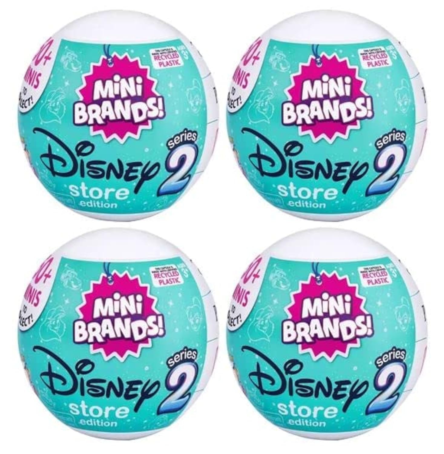 

5 сюрпризов Мини-брендов Disney Store Эксклюзивная серия 1 Капсульная коллекция игрушек (4 капсулы, Серия 2)