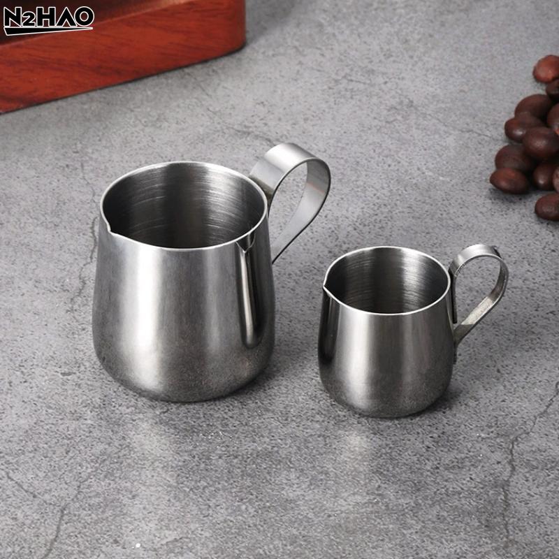 Stainless Steel Coffee Milk Frothing Pitcher Measuring Cup With Pouring Spout Espresso Creamer Latte Art Cup Coffeeware