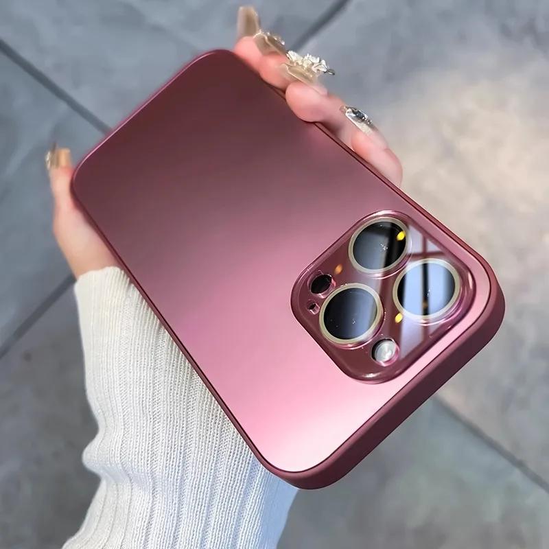 

Luxury Tempered Glass Frosted Phone Case For For Iphone 16 15 14 13 12 11 Pro Max Lens Camera Protection Shockproof Bumper Cover For iPhone 11