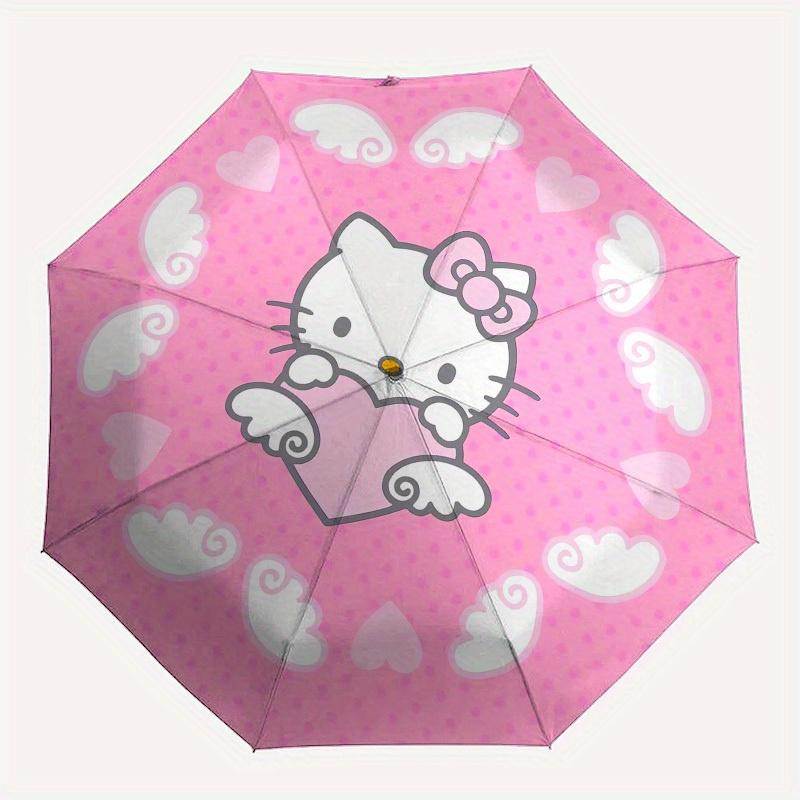 1pc Hello Kitty Heart Pink Background Umbrella with Plastic Handle,Suitable for All Seasons Home Travel Outdoor UmbrellaSanlio713