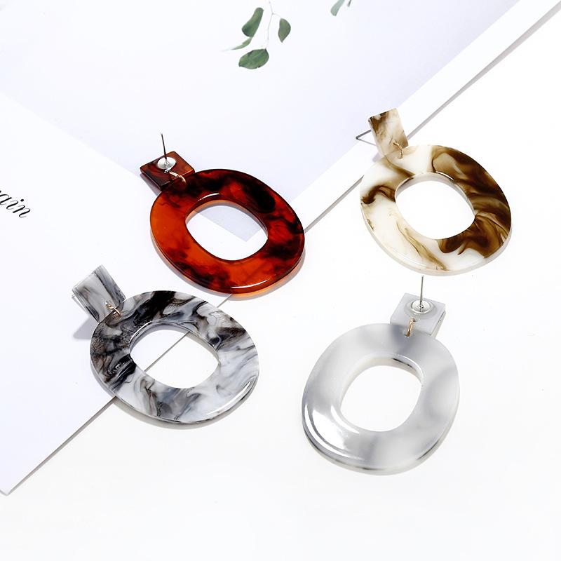 Japanese and Korean Popular New Retro Personalized Geometric Long Earrings