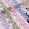 Lace Trim Ribbon For Wedding Dress Diy Crafts Material 3D Embroidered Flowers Patch Decorative Beaded Fabric Sewing Accessories