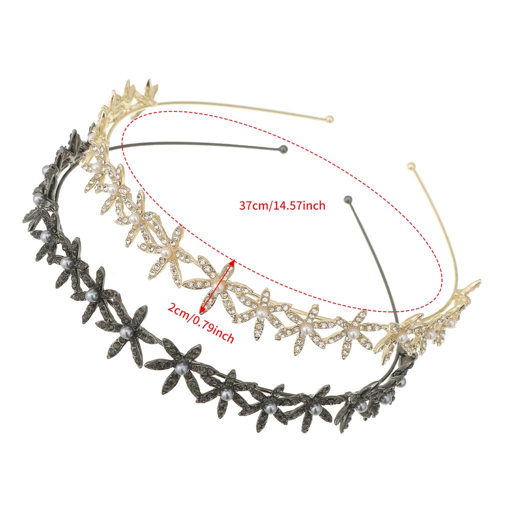 Strass Sechsblütenblatt Stirnband Damen Luxus Kopfreif Band Mode Party Haaraccessoires Haarband Reifen Kopfschmuck