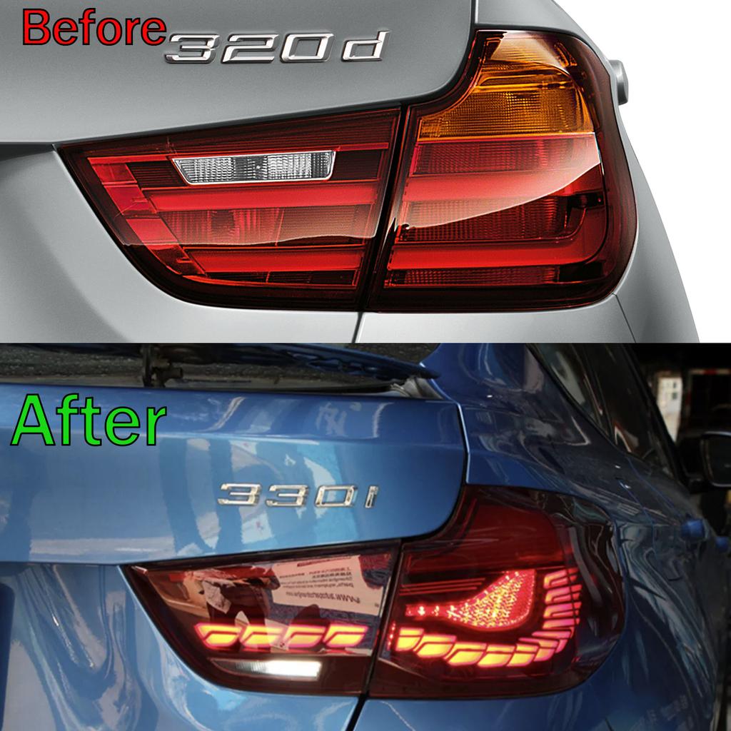 Pair For 2013-19 BMW 3 Series GT F34 340i LED Tail Light Rear Brake Lamp Red Len yc2