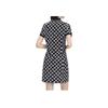 FILA American Series All Over Logo Print Vintage Sports Casual Slim Fit Knitted Polo Breathable Short Sleeve Dress Women dresses F11W329314FZB
