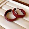 2024 Exquisite High-End Retro Silver Needle Red Heart Flower Earrings for Women