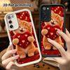 Phone Case: 2D Flat Samsung Galaxy A34 A35 M05 M06 S20 S22 S21 FE Plus 5G Layered Protective Case, Red Heart Orange Cat, Christmas and Halloween Gift