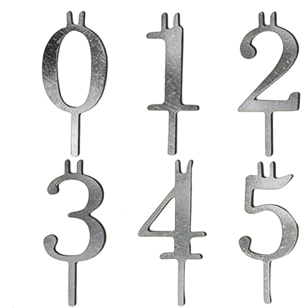 Number Candles Holder Set Reusable Topper Decorations 10 Pieces Metal Number Cake Toppers for Family Students Adults Men Women
