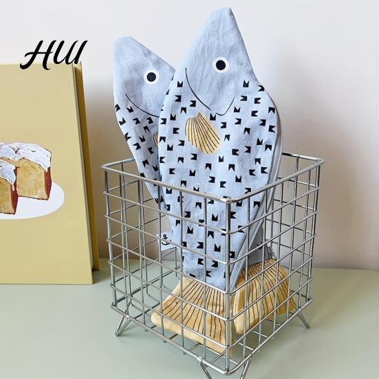 Lightweight Pencil Case Bag Fish Shape Smooth Zipper Closure Pen School Supplies Holder Large Capacity Thickened Canvas Stationery Organizer Storage