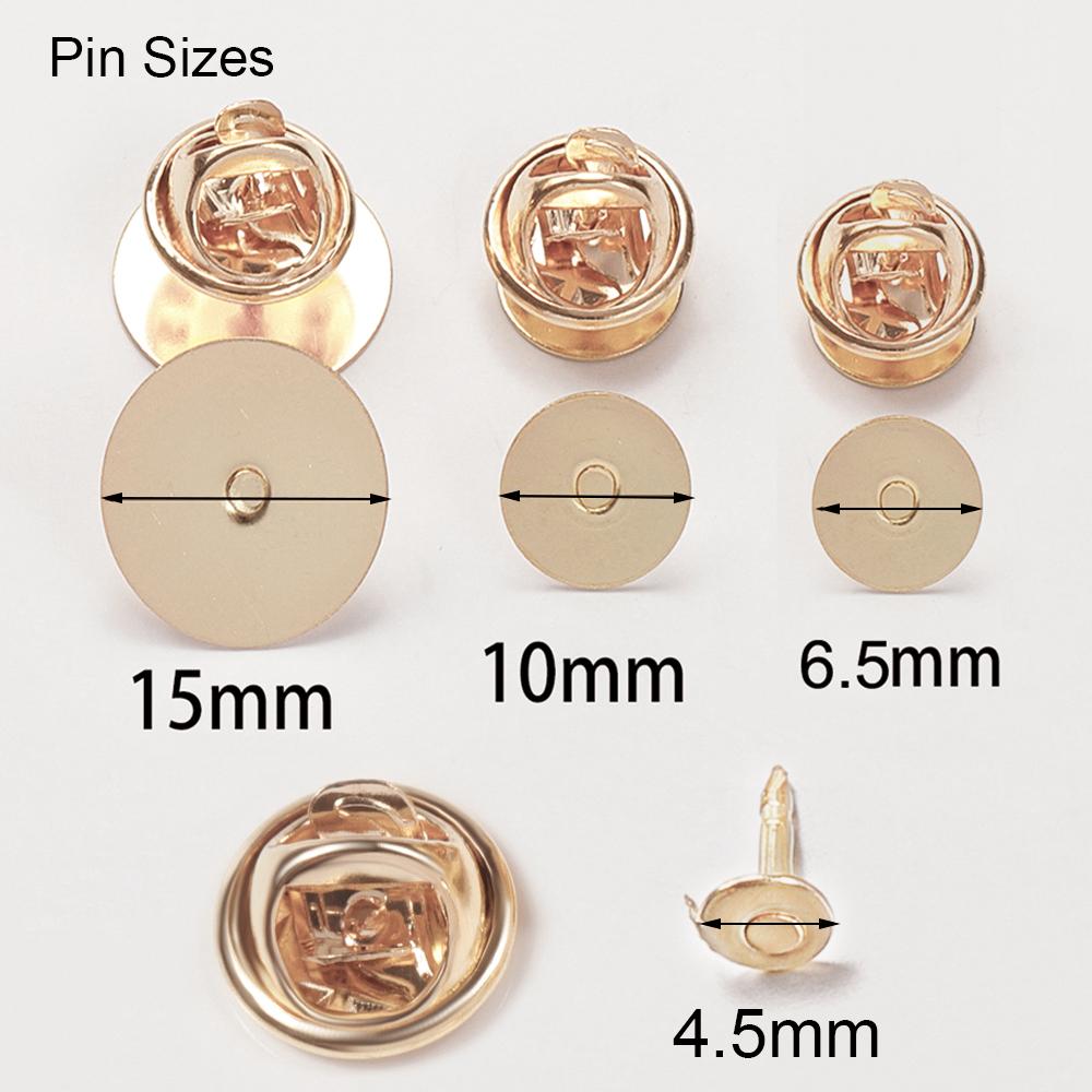 50 Jeux Broches Attaches Bouton Fermoir Papillon Support Badge à Pression Attache Broche Clou Attaches pour Bijoux DIY