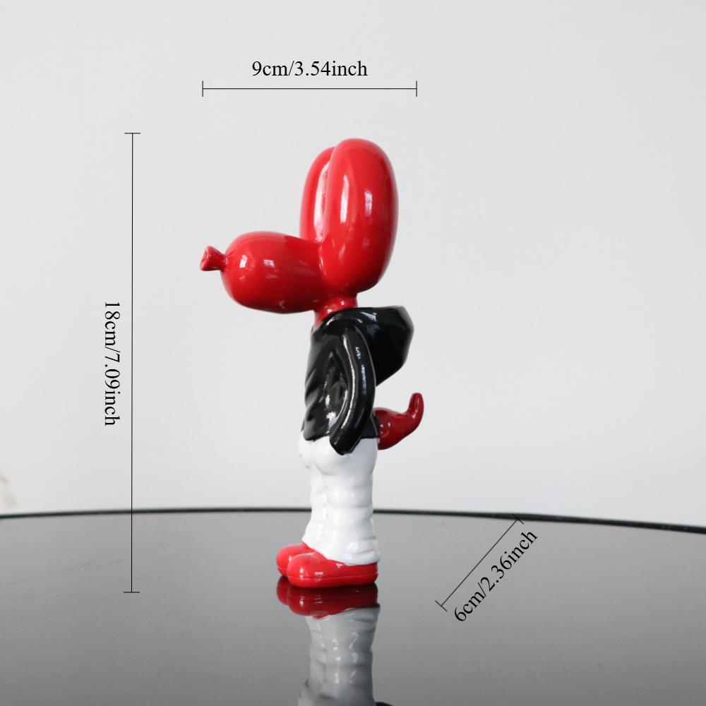 Resin Insert Pocket Balloon Dog Figurines Street Art trend Doll Ornament Fashion Indoor Home Office Desktop TV Cabinet Decor