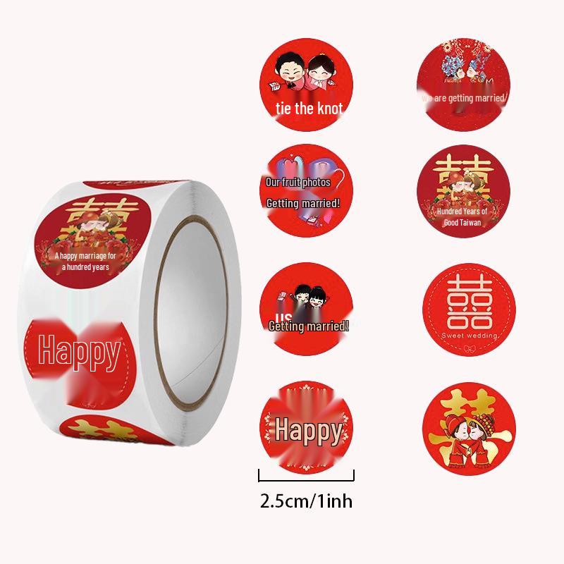 Happy Newlyweds Wedding Blessing Stickers - 500/Roll