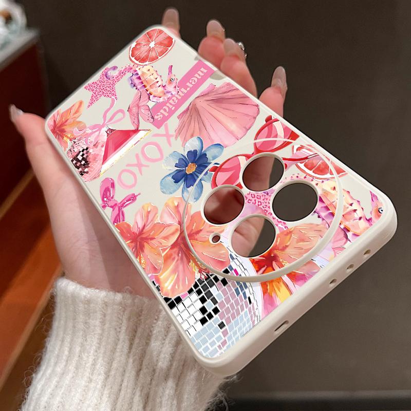 Pink Cartoon Pattern Floral Case For OnePlus 15 13 13T 12 Soft TPU Silicone Cover For Oneplus Nord 5 13R 12R 11R 5G