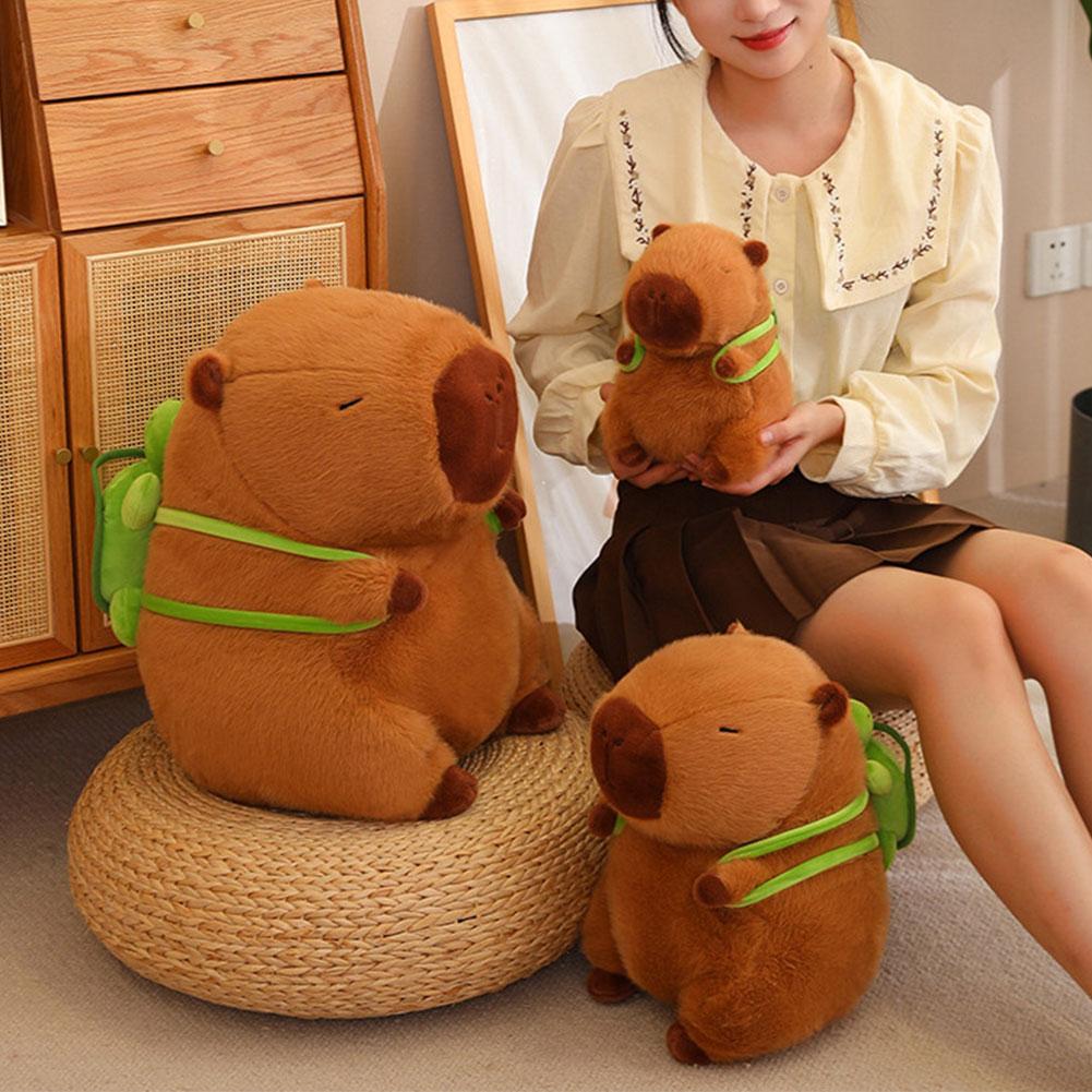 Fluffy Capybara Doll with Tortoise Comfortable Plush Simulation Capybara Doll Funny Soft Plush Doll for Christmas Birthday Gift