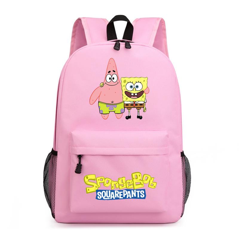 School Season Starry Sky Schoolbag Spongbob Student Travel Study Backpack розовый