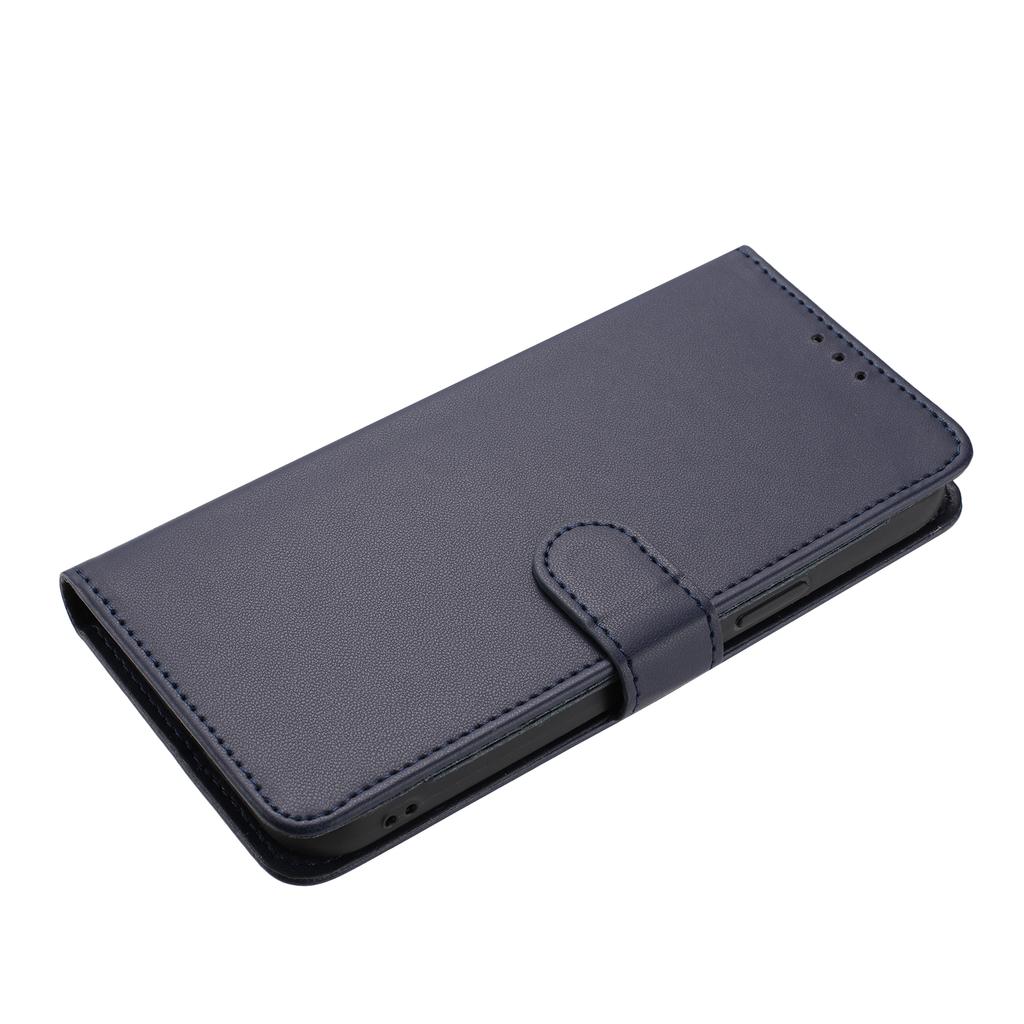 For iPhone 16 Plus Wallet Case with Strap/Multiple Card Slots Solid Color Leather Stand Phone Cover