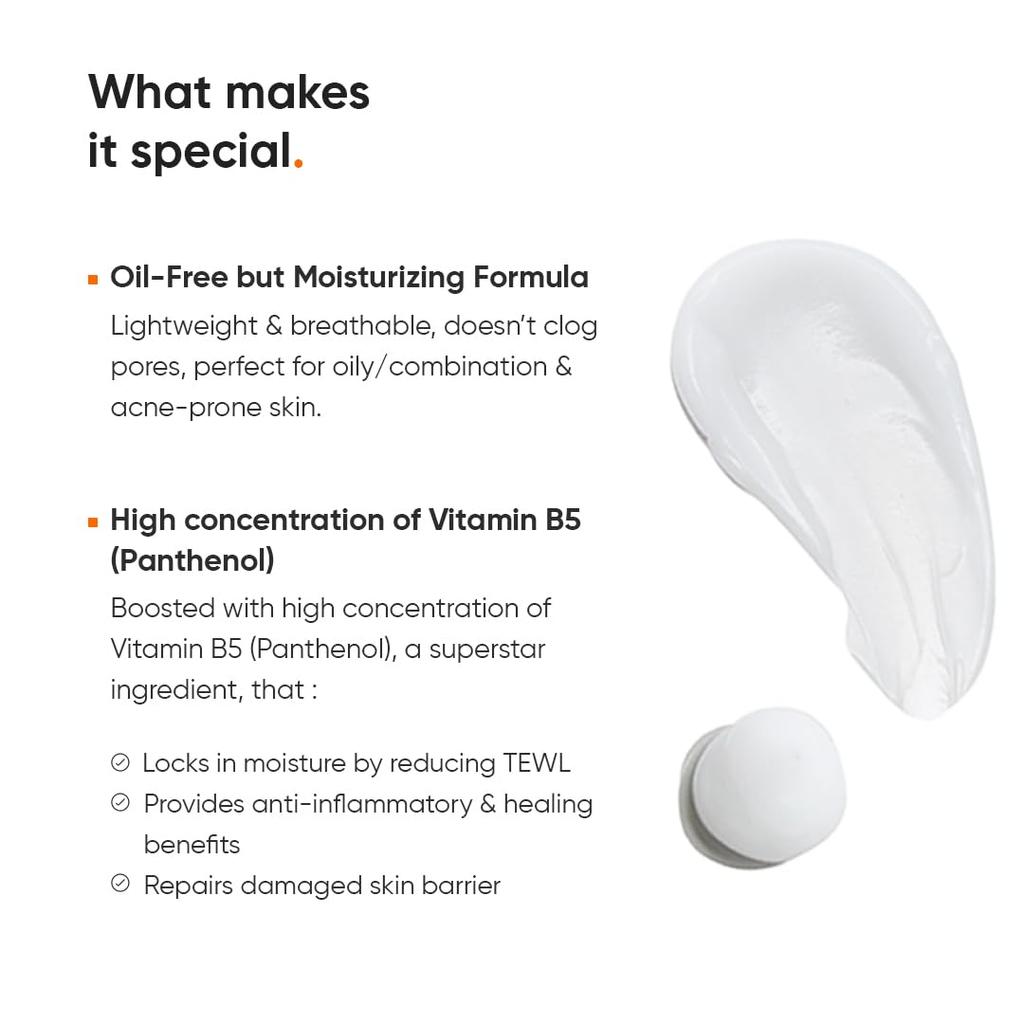 Minimalist Dehydrated Skin Moisturizer 10% Vitamin B5 Oil-Free Hydration Lightweight Gel For Oily Acne-Prone Skin Damaged Barrier Repair 50g