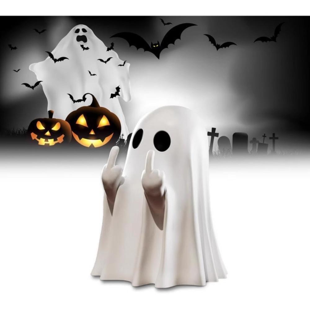 Cute Cartoon Halloween Witch Ghost Miniature Figurine Creative Small Ornament Resin Crafts Crystal Ball Decoration Accessories
