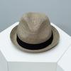 Cappello da uomo classico Vintage Cappello Trilby britannico in paglia Cappello Fedora estivo in paglia Traspirante Cappello da sole da spiaggia Cappello Panama in paglia Cappello da viaggio cubano