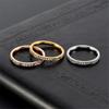 2mm Iced Out Cubic Zirconia Ring Female Gold Silver Color Stainless Steel Wedding Band Rings for Women Fashion Jewelry Gift 2025