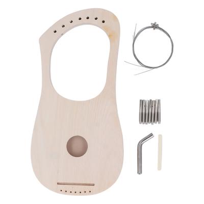 Lyra Harfe 7 Saiten DIY Kit Lindenholz Instrument mit Stimmschlüssel Sattel Stegstifte
