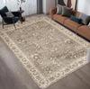 Vintage Floral Carpet Mat Rug Short Pile Area Rug with Intricate Vine Flower Patterns for Living Room Bedroom Home Decoration