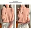 Women's Velvet Cardigan: Cozy Half-High Collar, Loose Fit, Versatile Winter Sweater.
