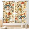 Mushroom Curta, Retro Wild Floral Botanical Mushroom Cottagecore Nature Plants Herbs Farmhouse Blackout Drapes For Kitchen