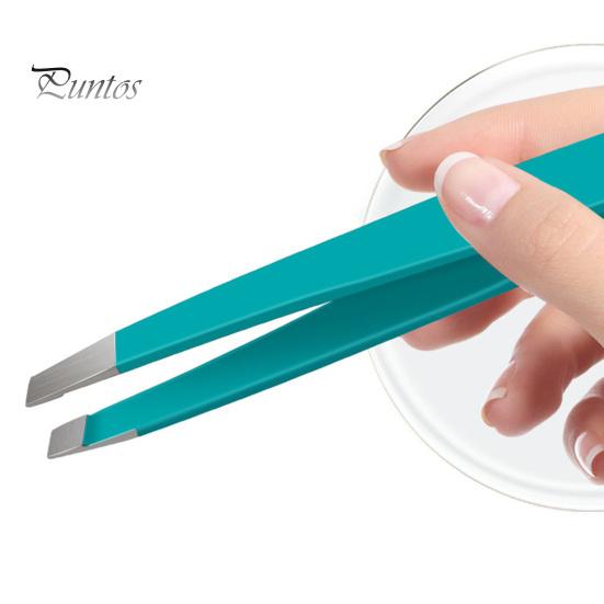 Small Hair Removal Tweezers 4Pcs/Set Slant Eyebrow Set Stainless Steel Ingrown Clip Tool Flat Mouth Short Clipping