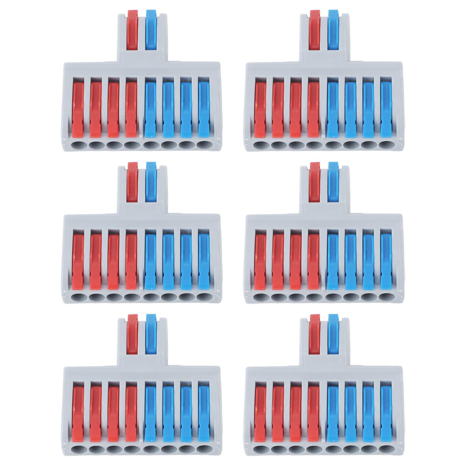 

6 шт. 2 в 8 выходных клеммных колодках, 8-контактные стыковые клеммы, рычажные разъемы для сращивания электрических проводов, 10 мм
