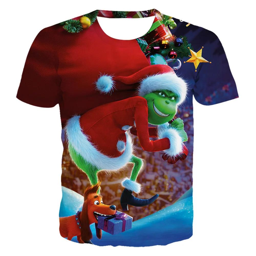 2025 Nueva camiseta infantil Impresión digital 3D Felpa verde Alta gama Dibujos animados Estampado Cuello redondo Manga corta Top de niña