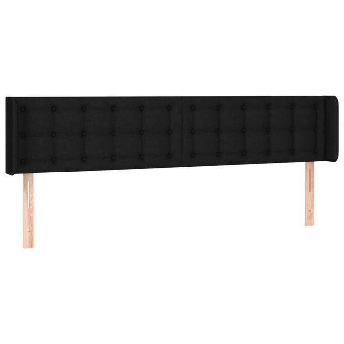 3123686 vidaXL Tête de lit à LED Noir 183x16x78-88 cm Tissu