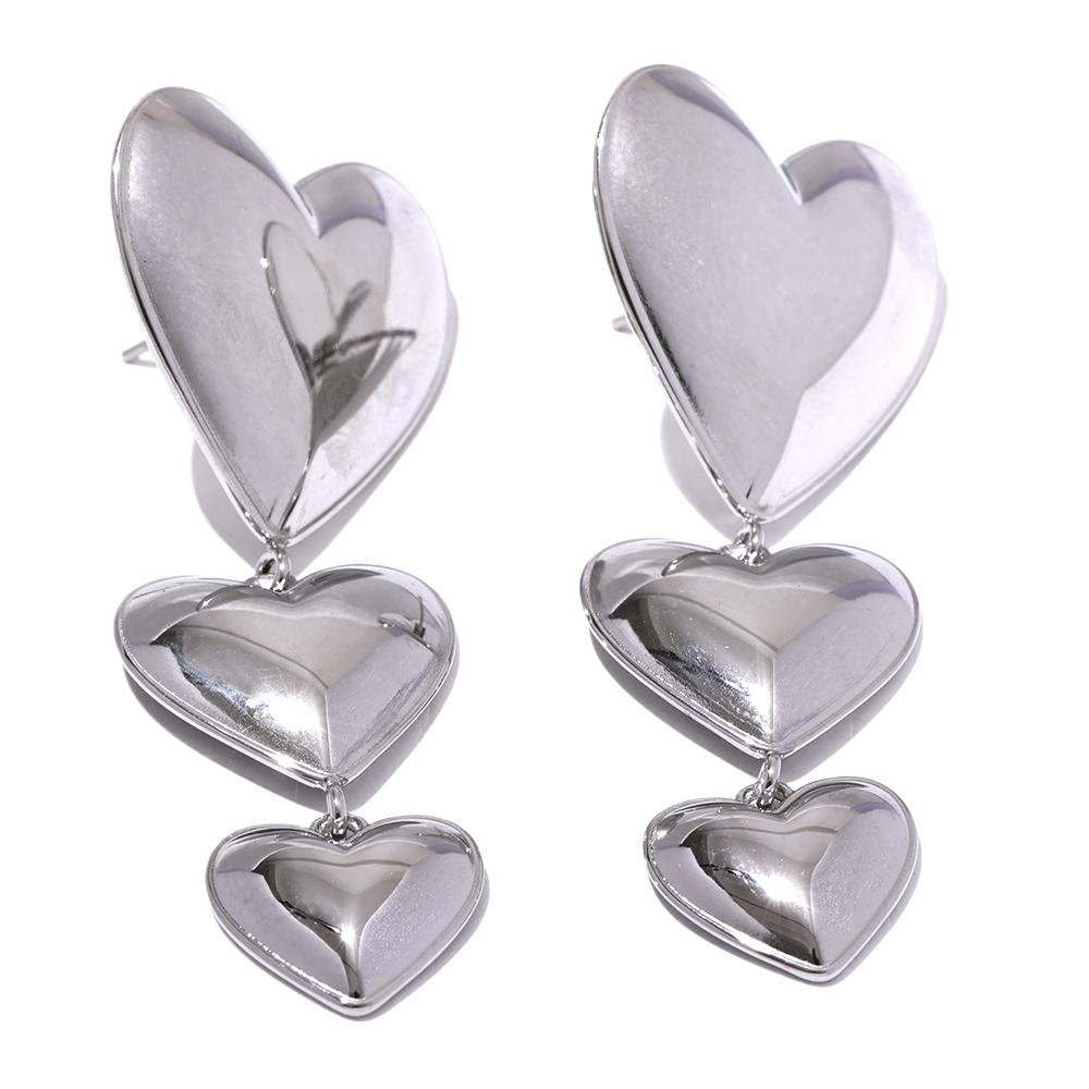 

Yhpup Stainless Steel Heart Love Long Hanging Drop Earrings Women Waterproof Attractive Romantic High Quality Jewelry Gift