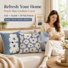 Nordic Blue White Floral Cushion Cover 2D Flat Printed Peach Skin Pillowcase Modern Minimalist Throw Pillow Case For Sofa Decor