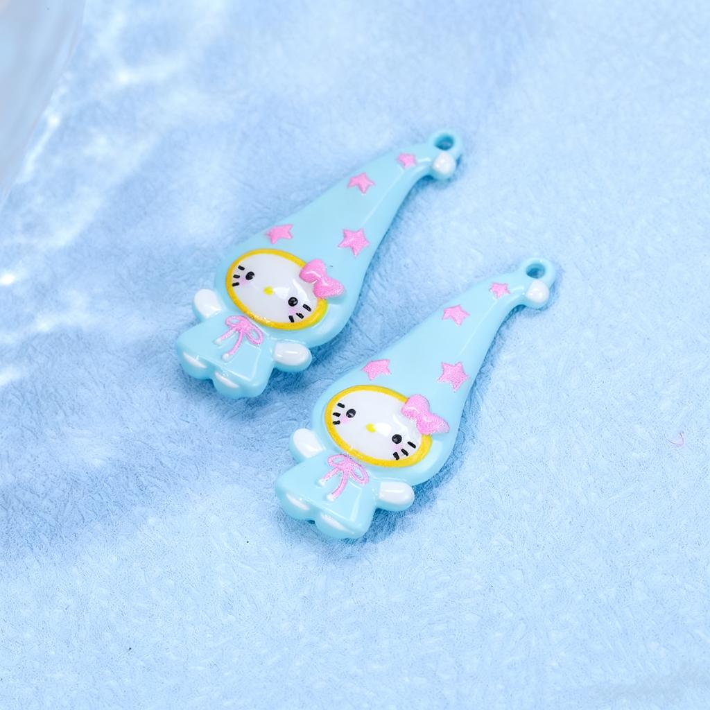 7/35PCS Zinc Alloy Painted Cute Witch Cat Pendant DIY Phone Chain Keychain Necklace Accessories Hanging Decor