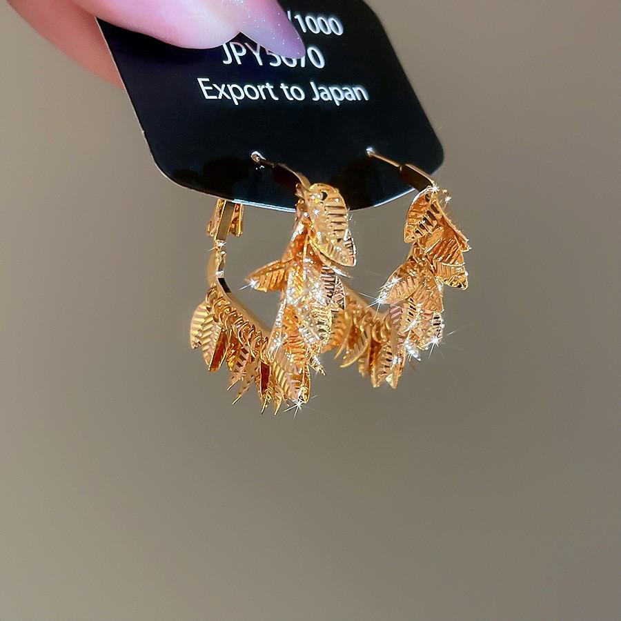 Silver Needle Geometric Openwork Round Pendant Earrings with European and American Exaggerated Style for Women.