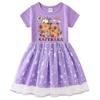 Korean Style Girls' Princess Dress with Rainbow Sequins, Mesh Pleats, and Stars - Short and Long Sleeve Options for Spring, Summer, and Autumn.