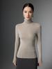Women's Machine Washable 100% Yangzi Fine Wool Slim Fit High Neck Knitwear Sweater