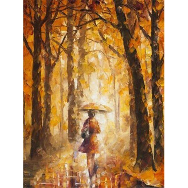 DIY 5D Diamond Painting Rain City Night Street Full Round Drill Diamond Embroidery Landscape Rhinestone Mosaic Home Decor