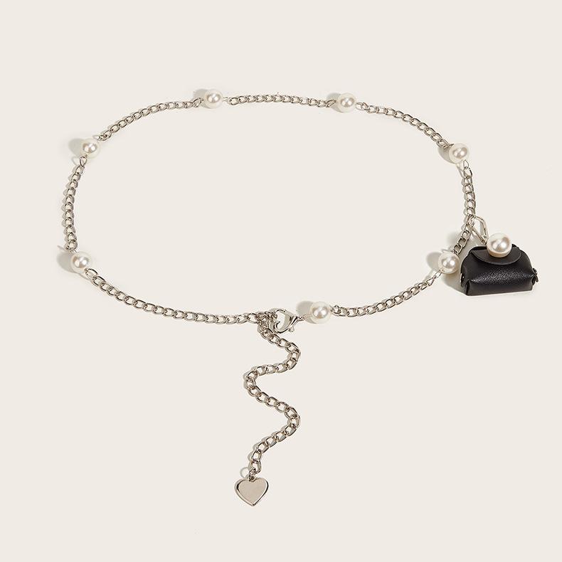 Tide Metall Perle Taillenkette Accessoires Bauchtasche Kleid Spice Girl Gürtel Damen Taillenseil Taillenverschluss