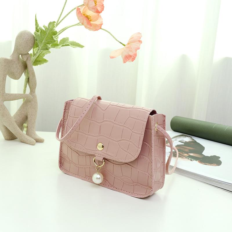 New Shopping Bag Retro Leisure Ladies Tote Stone Shoulder Bag Women Leather Solid Color Chain Women's Bag