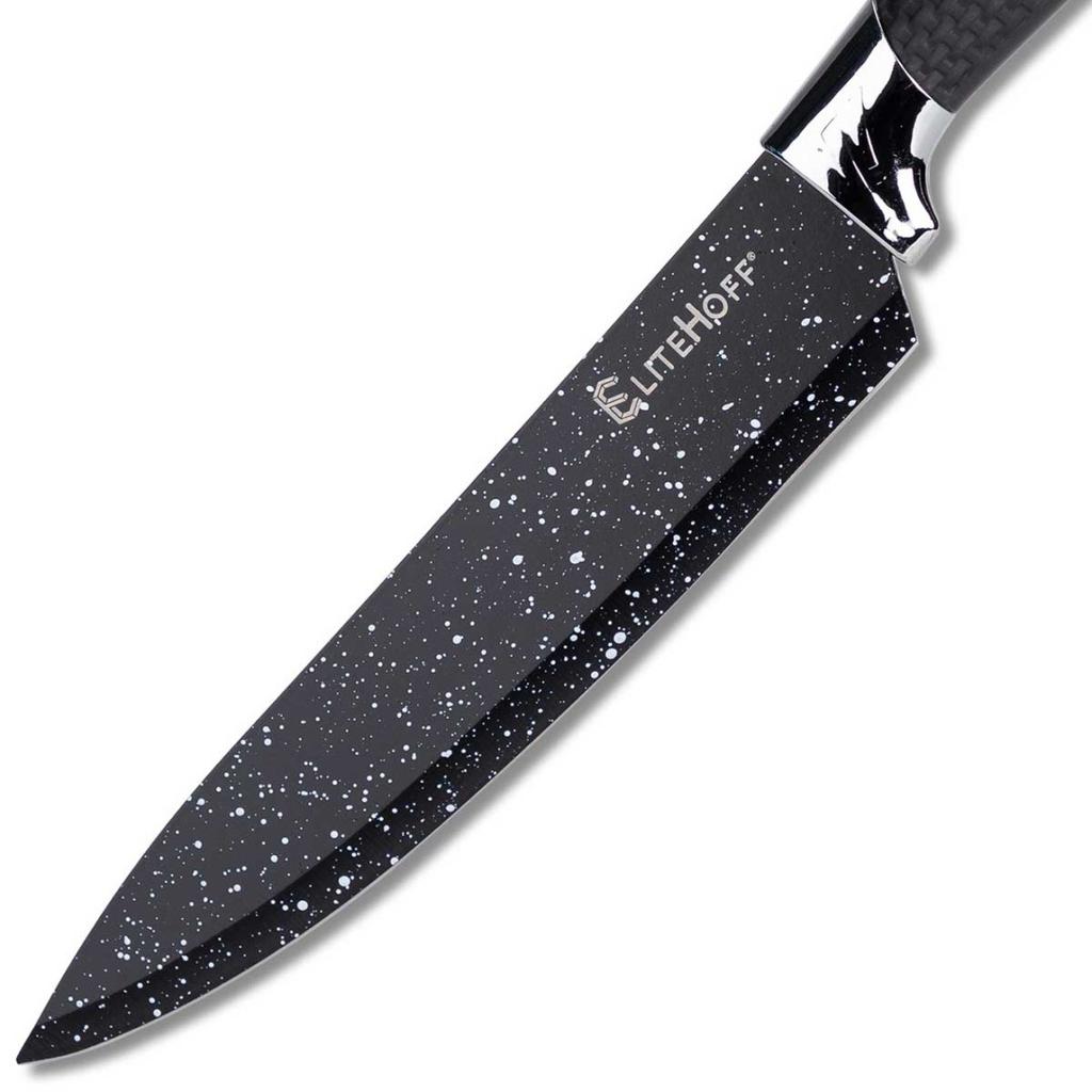 Set Of 5 Marble Kitchen Knives With Peeler E-6192