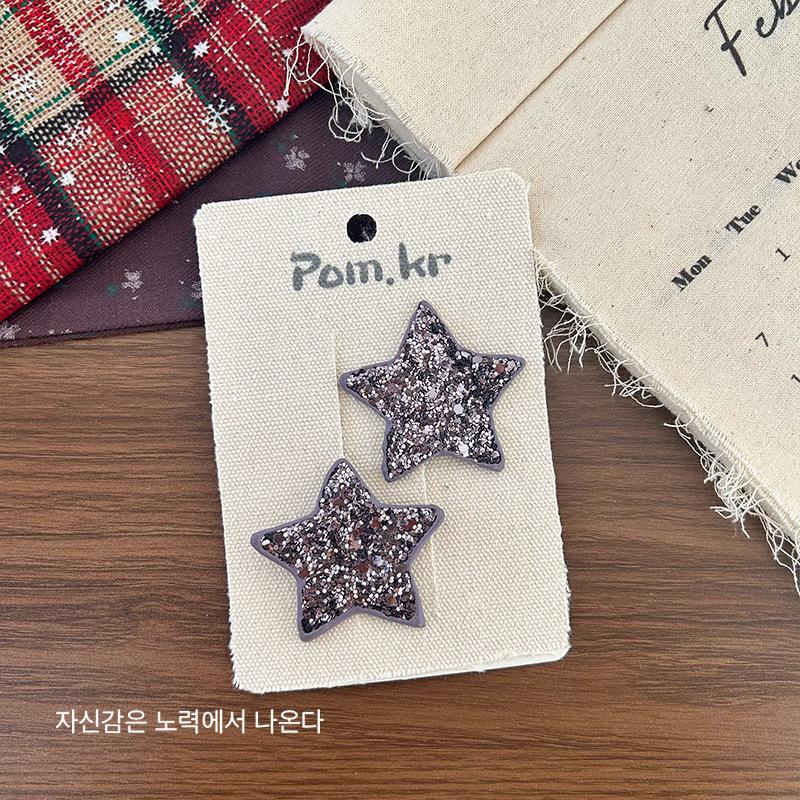 Neuer Süßer und Niedlicher Kinderstil Feiner Glitzernder Fünfzackiger Stern Herz Mode Haarspange Paillettenstern Gebrochene Haarspange Mädchen Haaraccessoire