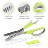 5 Blade Herb Scissors Stainless Steel Onion Herb Scissors with Cleaning Brush Kitchen Scallion Chopper Cutter YY026