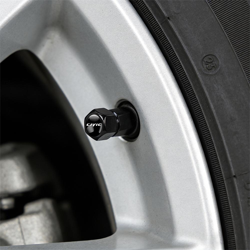 Car Accessories 4Pc Metal Alloy Wheel Tire Valve Caps Stem Case For Honda Civic FIT Accord Prelude CRV 5th City CRZ CRX Jazz HRV