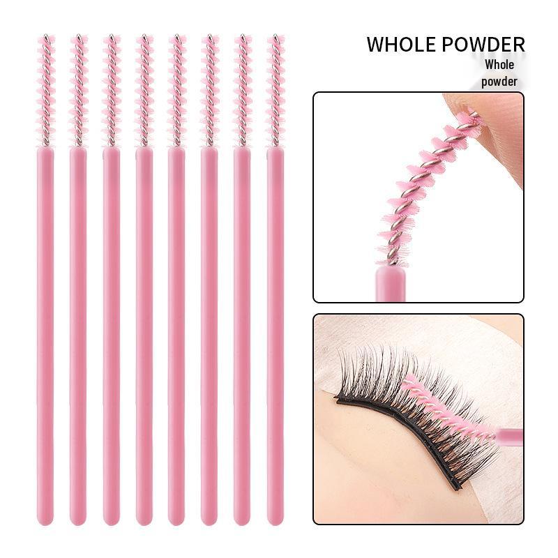 Packung mit 50 Mini-Einweg-Spiral-Wimpernbürsten - Feiner Kopf & Kamm mit geradem Kopf