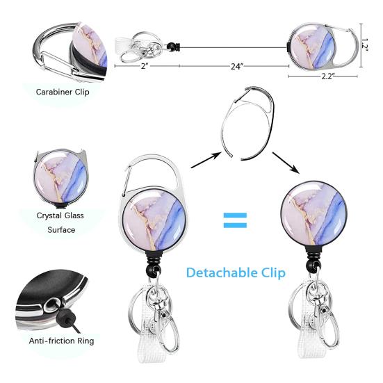 Smooth Surface ID Badge Holder Practical Full Coverage Fixing Integrated Work Card Easy-to-pull Buckle